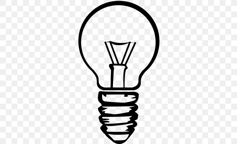 Incandescent Light Bulb T-shirt Hoodie Lamp, PNG, 500x500px, Light, Black And White, Color, Electricity, Hand Download Free
