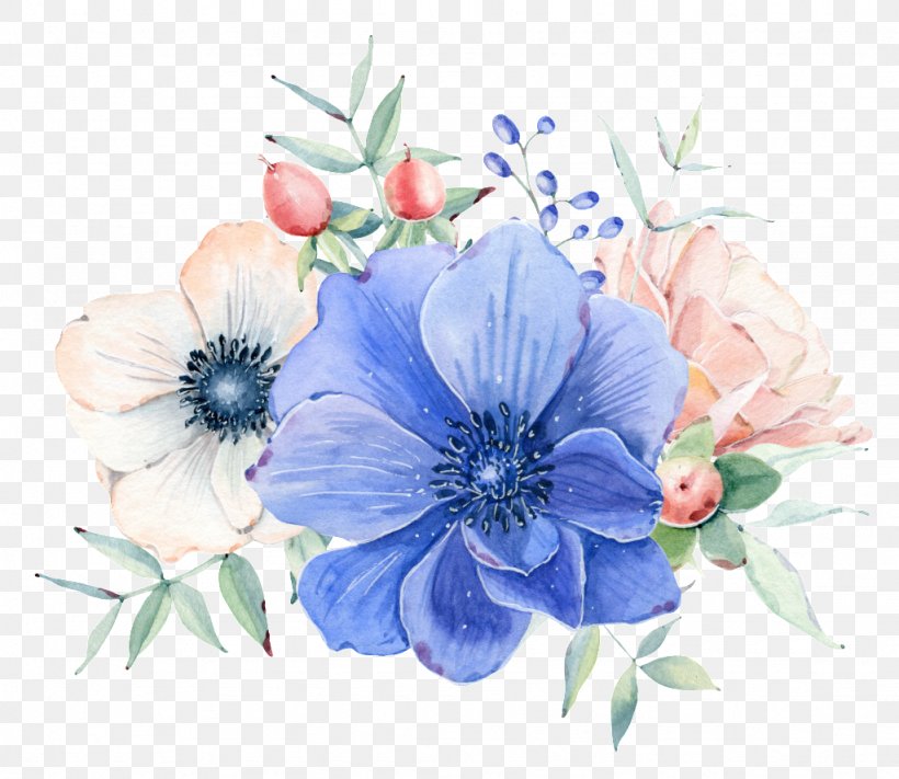 Watercolor: Flowers Watercolor Painting Tote Bag Canvas, PNG, 1024x888px, Watercolor Flowers, Anemone, Art, Blue, Bouquet Download Free