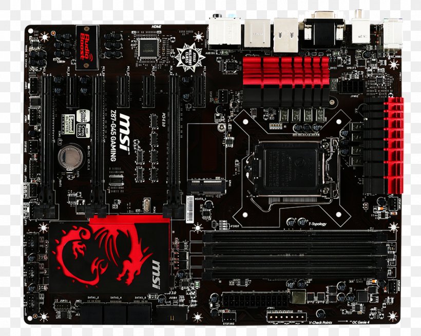 Intel LGA 1150 Motherboard MSI Z87-G45 Gaming, PNG, 1000x800px, Intel, Atx, Computer Case, Computer Component, Computer Cooling Download Free