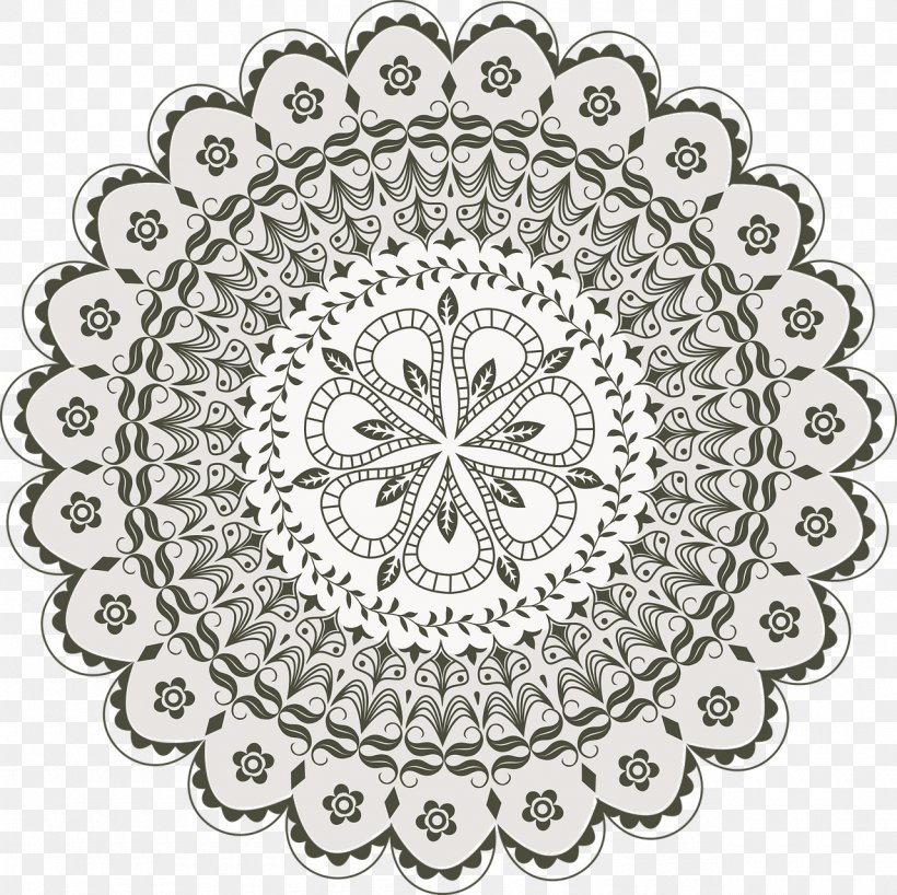 Vector Graphics Image Mandala Clip Art, PNG, 1280x1278px, Mandala, Area, Black And White, Buddhism, Doily Download Free