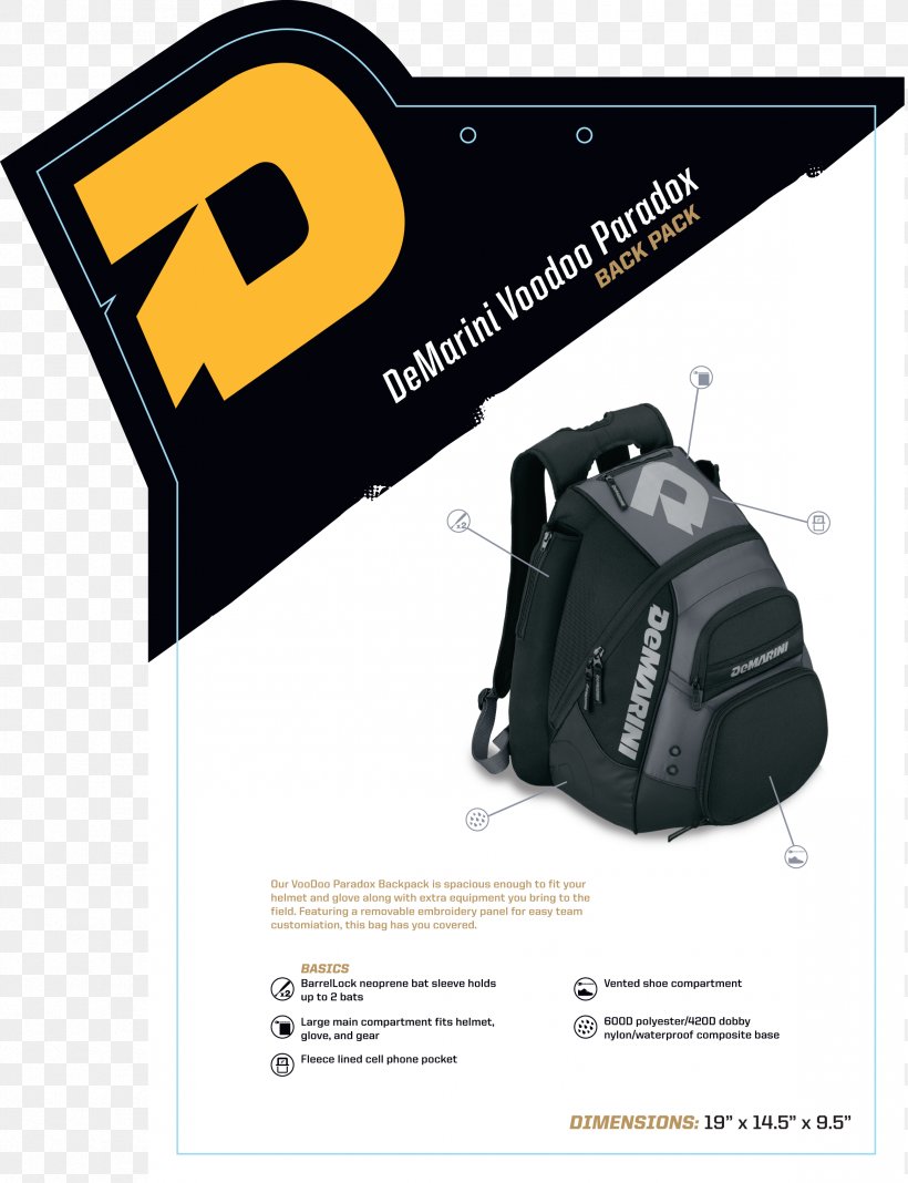 Demarini Voodoo Paradox Backpack Baseball Bats Demarini Voodoo Paradox Backpack Sporting Goods, PNG, 2336x3043px, Demarini, Backpack, Bag, Baseball, Baseball Bats Download Free