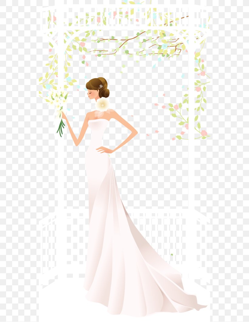 Euclidean Vector Bride Computer File, PNG, 564x1061px, Watercolor, Cartoon, Flower, Frame, Heart Download Free