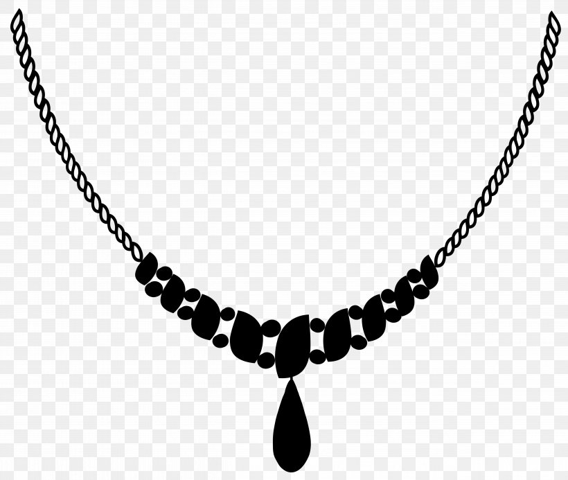 Necklace Bead Black & White, PNG, 5094x4306px, Necklace, Bead, Black M, Black White M, Body Jewellery Download Free