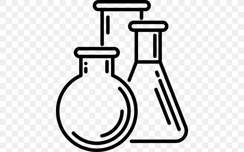 Laboratory Flasks Chemistry, PNG, 512x512px, Laboratory Flasks, Area, Beaker, Black And White, Chemical Substance Download Free
