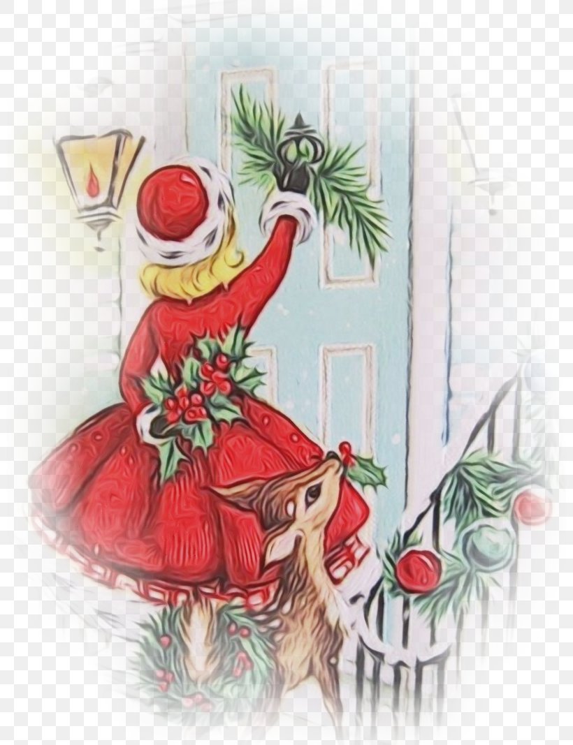 Santa Claus, PNG, 800x1067px, Watercolor, Christmas, Christmas Eve, Paint, Plant Download Free