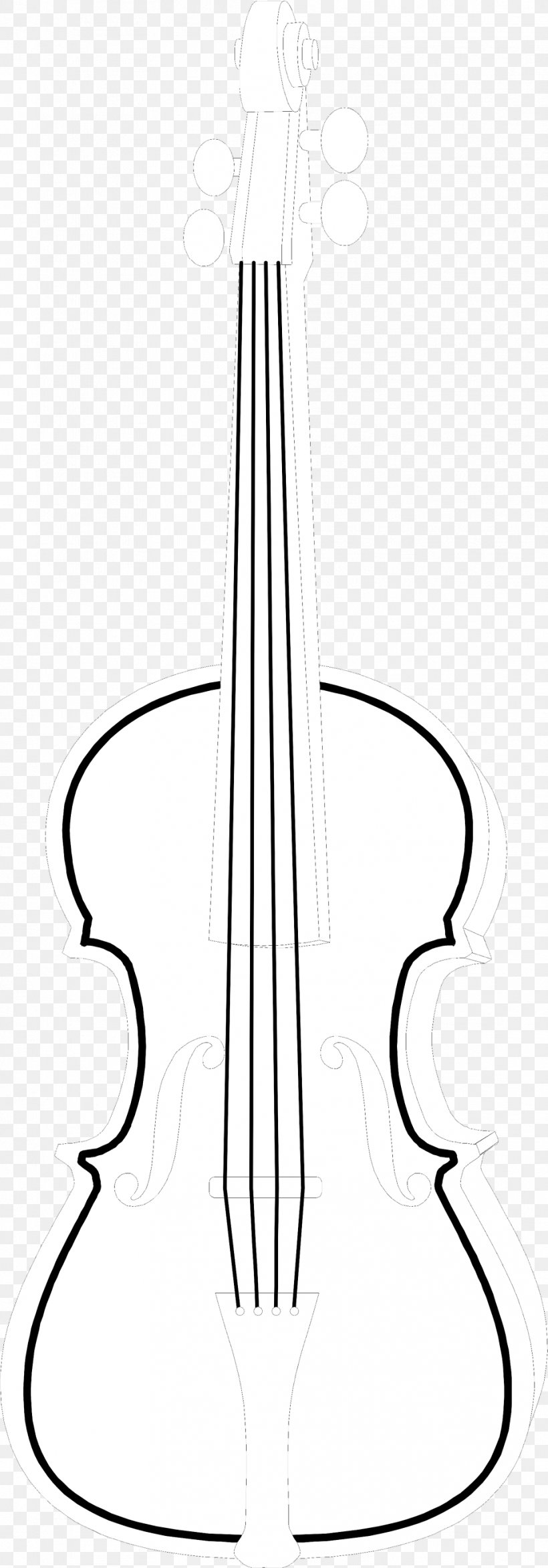 Bass Violin Double Bass Cello, PNG, 958x2739px, Bass Violin, Bass Guitar, Black And White, Bowed String Instrument, Cartoon Download Free