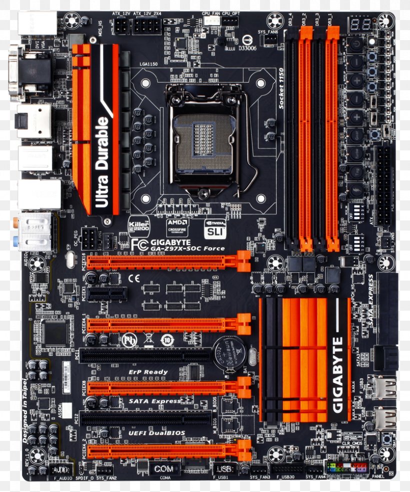 Motherboard LGA 1150 Gigabyte Technology Overclocking ATX, PNG, 835x1000px, Motherboard, Amd Crossfirex, Atx, Central Processing Unit, Computer Accessory Download Free