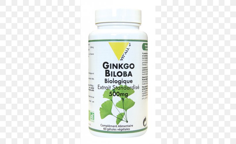 Organic Food Dietary Supplement Ginkgo Biloba Gélule, PNG, 500x500px, Organic Food, Diet, Dietary Supplement, Extract, Food Download Free