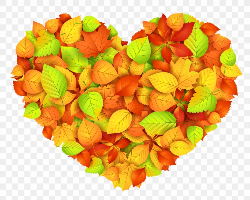 Autumn Leaf Color Heart Clip Art, PNG, 4302x3435px, Autumn, Art, Autumn Leaf Color, Confectionery, Flower Download Free