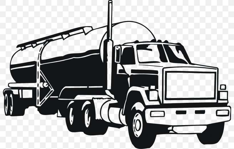 Car Tank Truck Semi-trailer Truck Clip Art, PNG, 800x523px, Car, Automotive Design, Automotive Exterior, Automotive Tire, Black And White Download Free