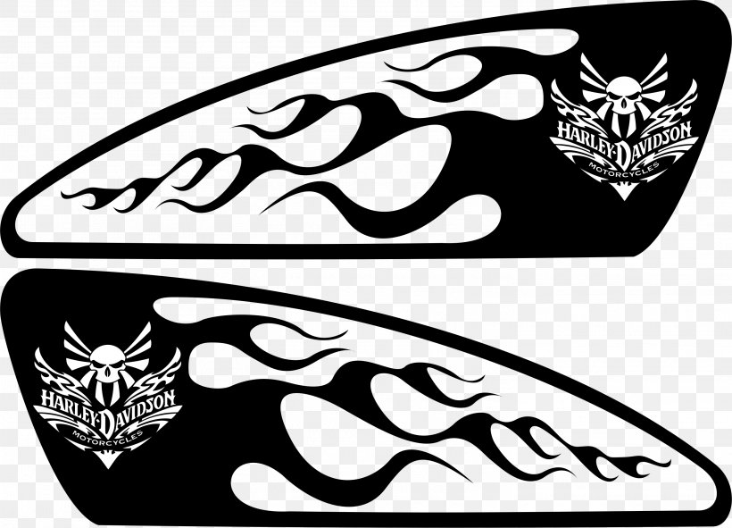 Motorcycle Fuel Tank Harley-Davidson Decal Stencil, PNG, 2929x2113px, Motorcycle, Airbrush, Automotive Design, Black And White, Decal Download Free