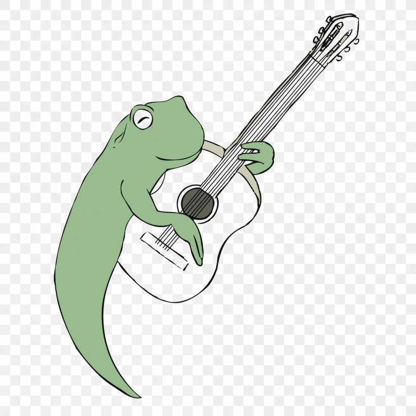 Frog Amphibian Guitar Student Tadpole, PNG, 2103x2103px, Frog, Adult Learner, Amphibian, Cartoon, Guitar Download Free
