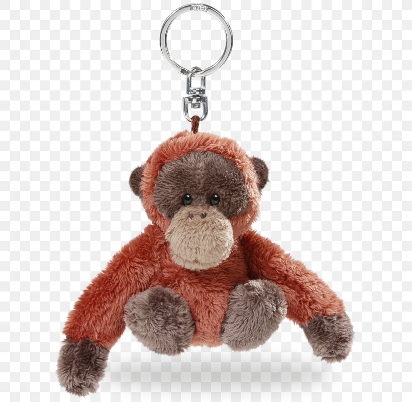 Orangutan Keyring Key Chains Stuffed Animals & Cuddly Toys Gorilla, PNG, 800x800px, Watercolor, Cartoon, Flower, Frame, Heart Download Free