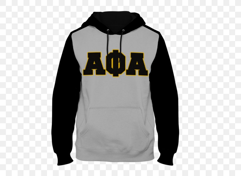 Hoodie T-shirt Letters Greek Apparel Bluza Sleeve, PNG, 600x600px, Hoodie, Alpha Phi Alpha, Black, Bluza, Brand Download Free