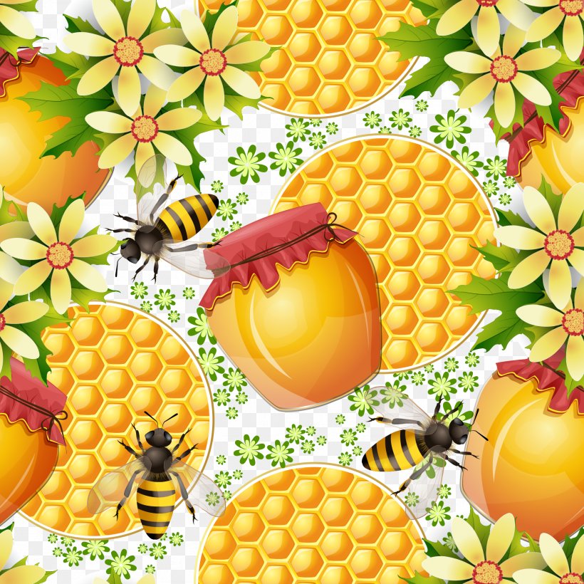 Honey Bee Honey Bee Honeycomb, PNG, 1871x1871px, Bee, Ananas, Bee Pollen, Beehive, Commodity Download Free