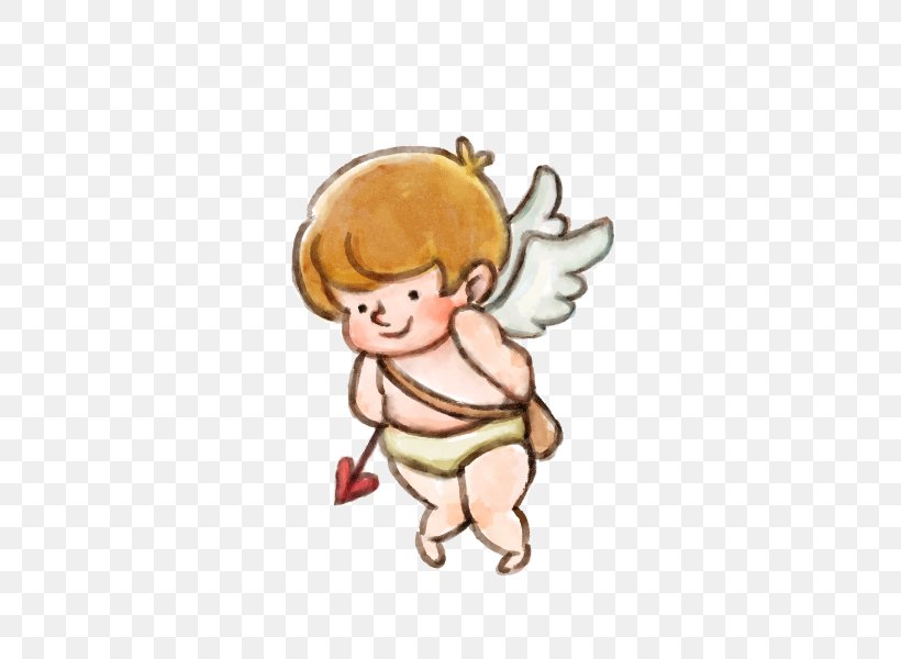 Cupid, PNG, 600x600px, Watercolor, Cartoon, Flower, Frame, Heart Download Free
