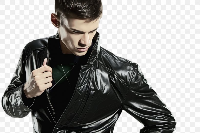 Leather Jacket Leather Jacket Textile Outerwear, PNG, 2452x1632px, Watercolor, Fictional Character, Jacket, Leather, Leather Jacket Download Free