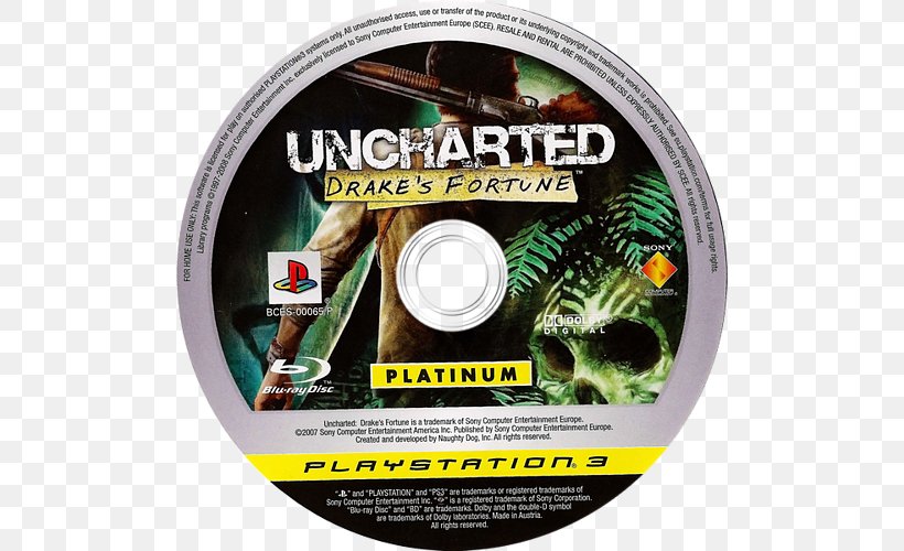 Uncharted: Drake's Fortune PlayStation 3 Sony Naughty Dog Compact Disc, PNG, 500x500px, Playstation 3, Brand, Call Of Duty Black Ops, Compact Disc, Dvd Download Free