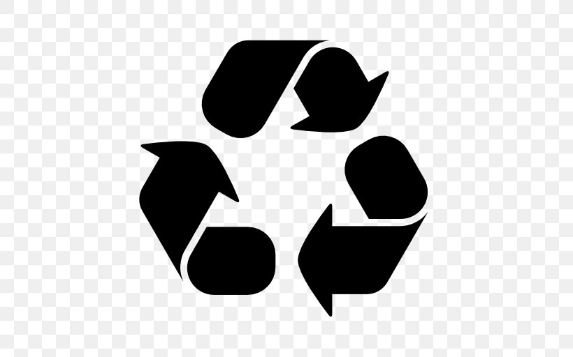 Recycling Symbol Plastic, PNG, 512x512px, Recycling Symbol, Black, Black And White, Computer Recycling, Decal Download Free