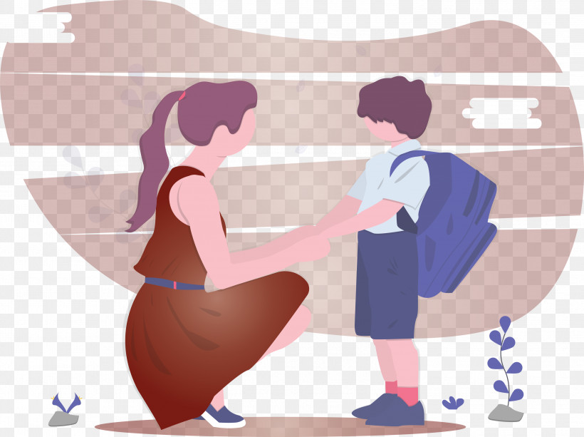 Back To School Mother Boy, PNG, 2999x2244px, Back To School, Animation, Boy, Cartoon, Conversation Download Free
