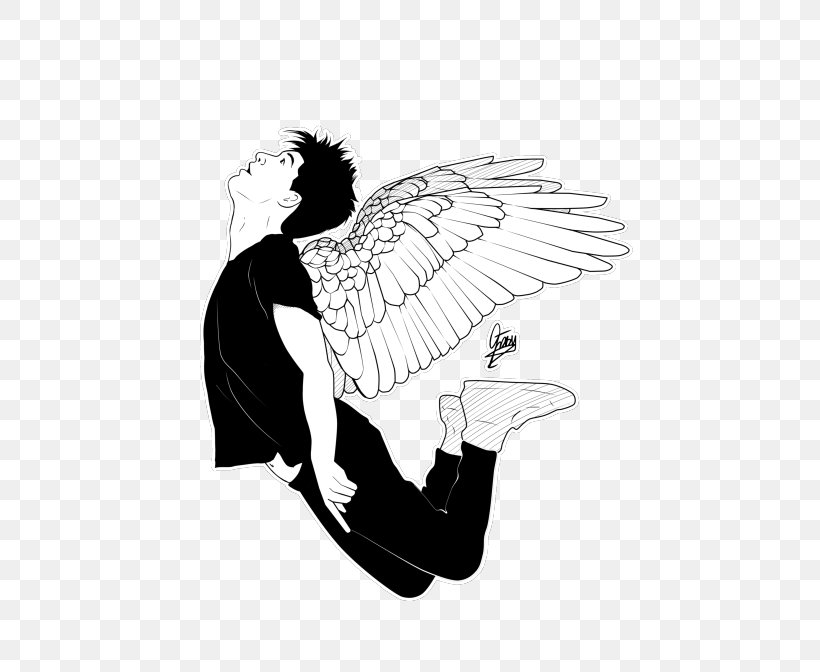 Silhouette Illustration Legendary Creature Animated Cartoon, PNG, 500x672px, Silhouette, Angel, Animated Cartoon, Art, Bird Download Free