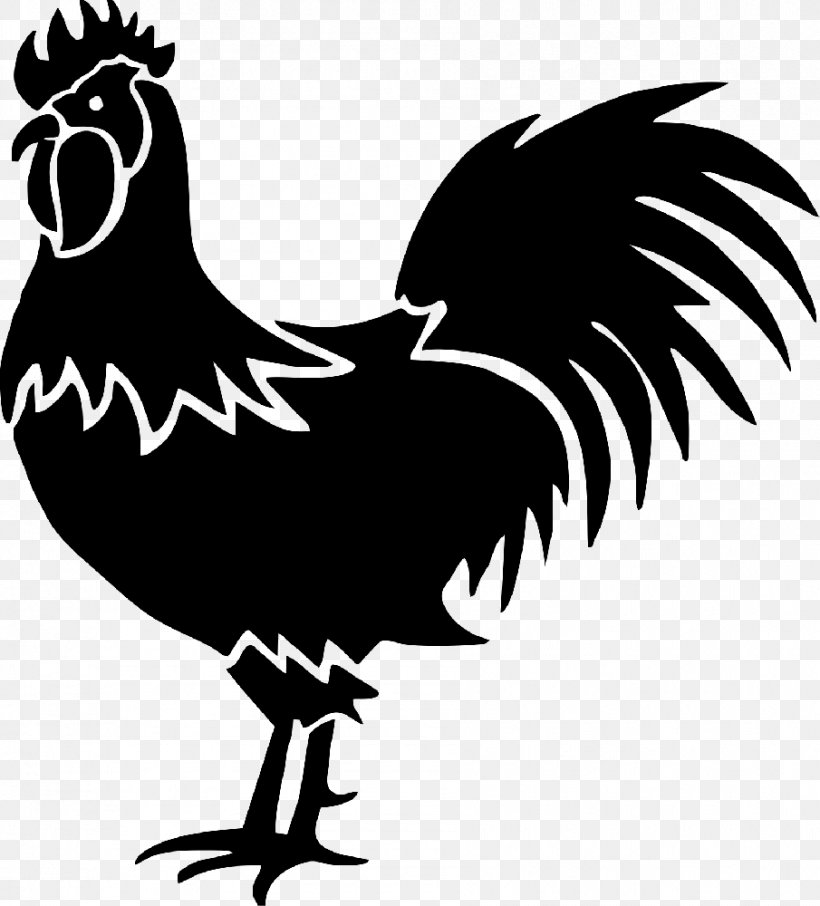 Chicken Rooster Clip Art, PNG, 905x1000px, Chicken, Artwork, Beak, Bird, Black And White Download Free