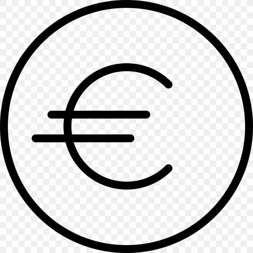 Euro Sign Currency Euro Coins, PNG, 980x980px, 1 Euro Coin, Euro Sign, Area, Black And White, Coin Download Free