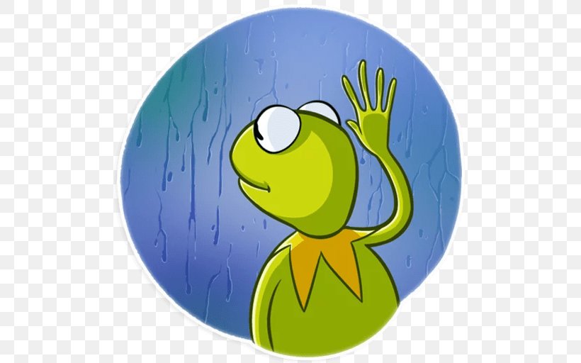 Kermit The Frog Sticker Telegram Tree Frog, PNG, 512x512px, Watercolor, Cartoon, Flower, Frame, Heart Download Free