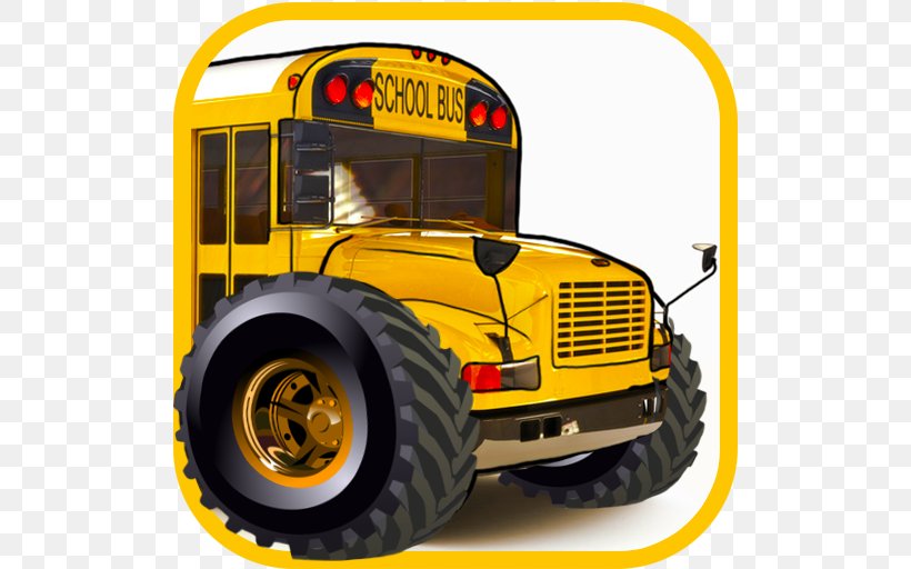 School Bus Game Car Bus Driver, PNG, 512x512px, Bus, Automotive Design, Automotive Tire, Automotive Wheel System, Brand Download Free