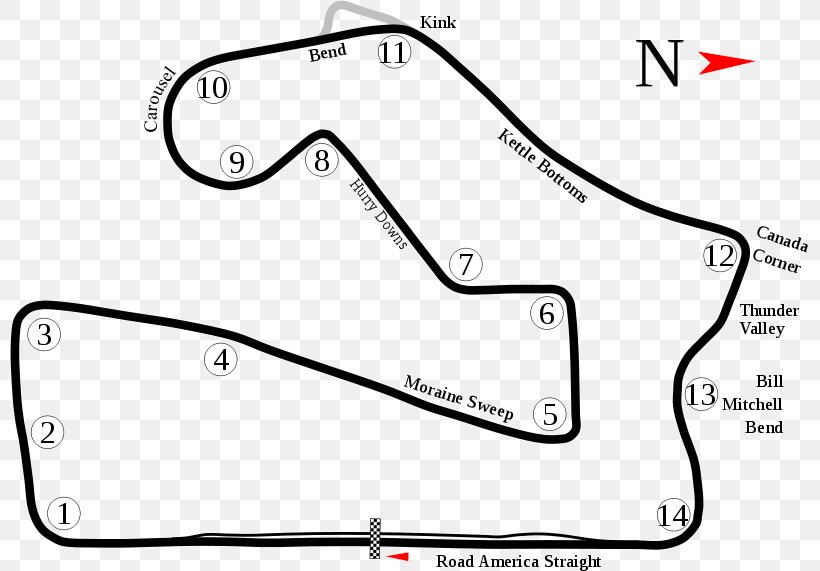 NASCAR XFINITY Series Race At Road America NASCAR XFINITY Series Race At Road America IndyCar Series Race Track, PNG, 800x571px, Road America, Area, Auto Part, Black And White, Diagram Download Free