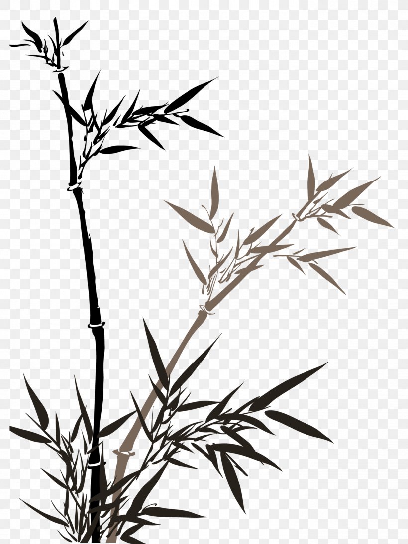 Bamboo Painting Euclidean Vector, PNG, 1395x1857px, Bamboo, Bamboo Painting, Black And White, Branch, Cdr Download Free