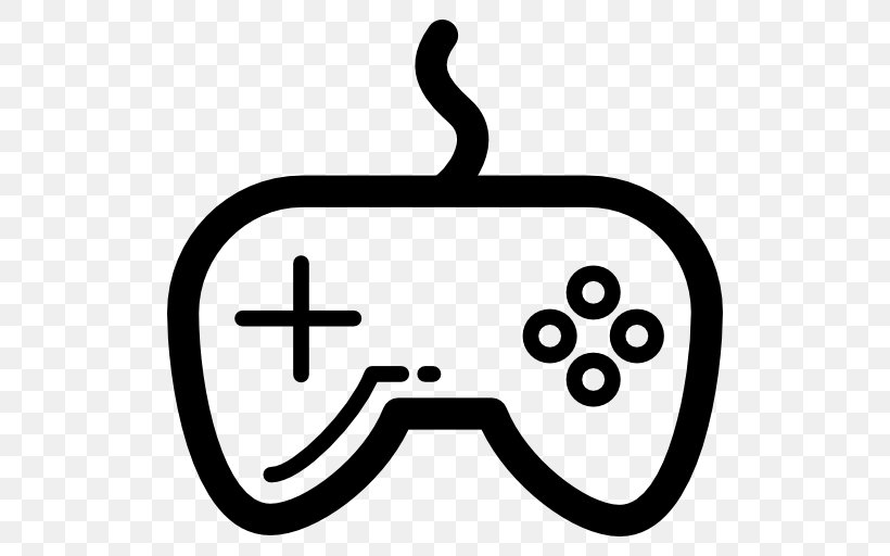 Game Controllers Video Game Gamepad Button, PNG, 512x512px, Game Controllers, Area, Black, Black And White, Button Download Free