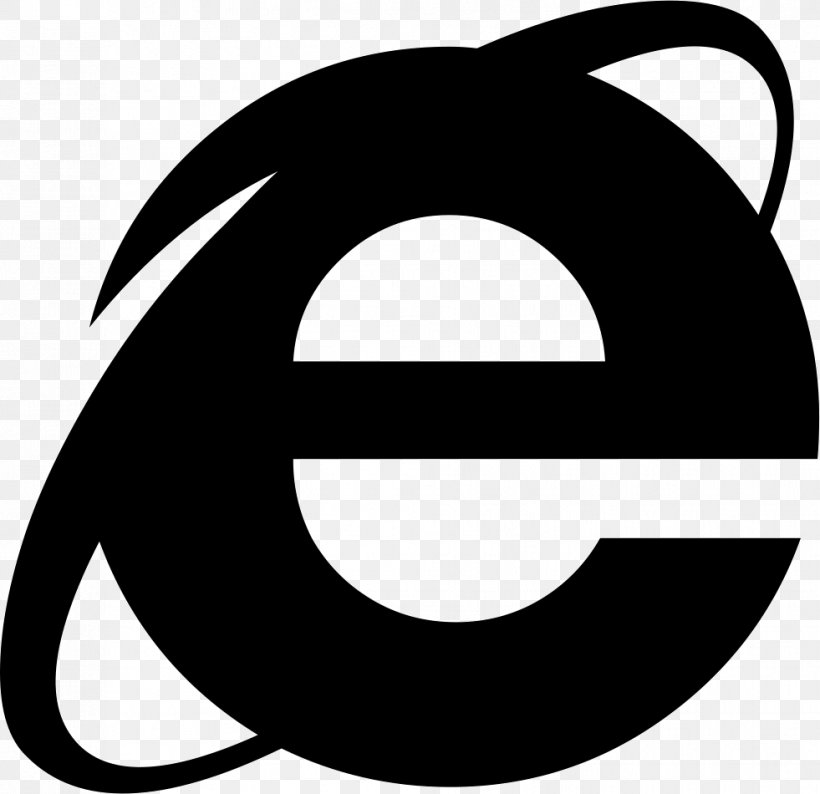 Internet Explorer Web Browser File Explorer Microsoft, PNG, 981x950px, Internet Explorer, Artwork, Black, Black And White, Browser Extension Download Free