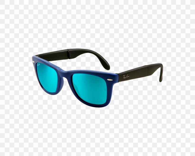 Ray-Ban Wayfarer Folding Flash Aviator Sunglasses, PNG, 1000x800px, Rayban Wayfarer Folding Flash, Aqua, Aviator Sunglasses, Azure, Blue Download Free