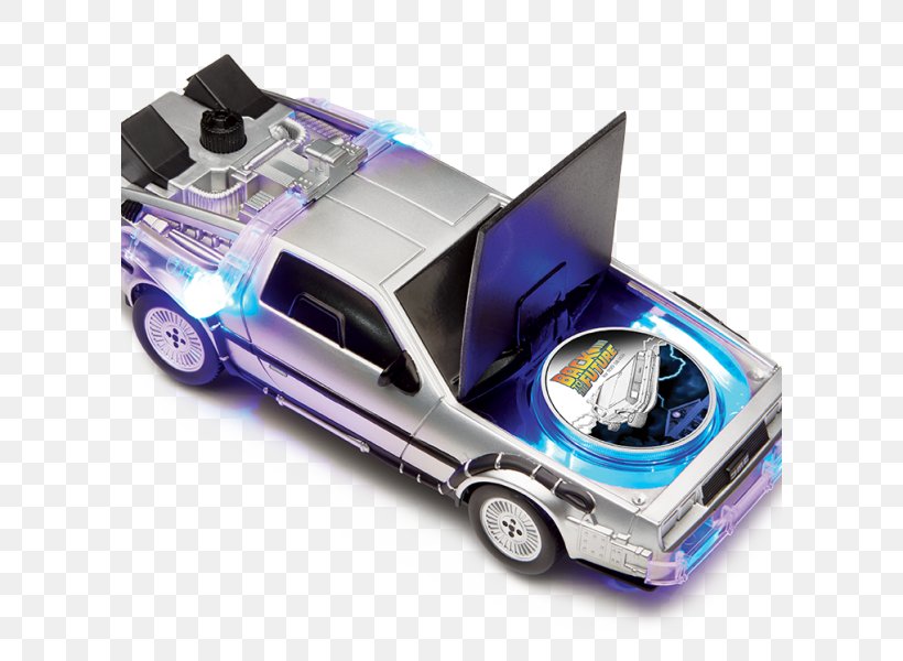 Perth Mint Marty McFly Back To The Future DeLorean Time Machine Coin, PNG, 600x600px, Perth Mint, Automotive Design, Automotive Exterior, Back To The Future, Blue Download Free