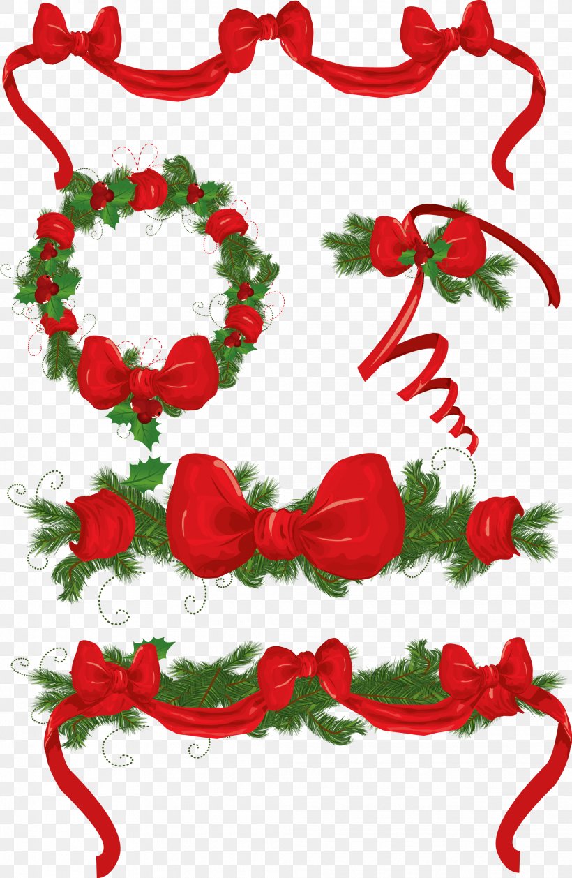 Santa Claus Christmas Tree Garland Christmas Decoration, PNG, 2033x3121px, Christmas, Aquifoliaceae, Border, Branch, Christmas Decoration Download Free