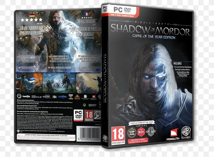 Xbox 360 Middle-earth: Shadow Of Mordor PC Game The Game Award For Game Of The Year Video Game, PNG, 800x601px, Xbox 360, Compact Disc, Dvd, Electronic Device, Electronics Download Free