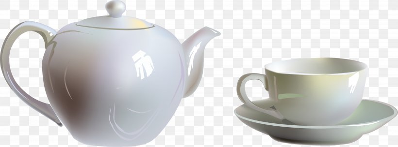 Kettle Tableware Clip Art, PNG, 4000x1486px, Kettle, Cdr, Ceramic, Coffee Cup, Cup Download Free
