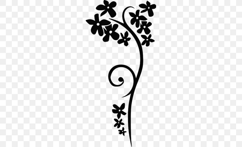 Black And White Clip Art, PNG, 500x500px, Black And White, Branch, Flora, Floral Design, Flower Download Free