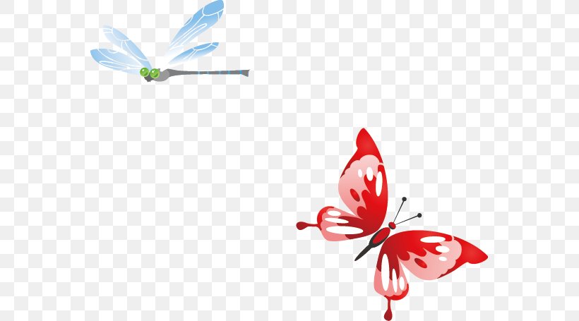 Butterfly Dragonfly Wallpaper, PNG, 563x455px, Butterfly, Animal, Cartoon, Copyright, Dragonfly Download Free