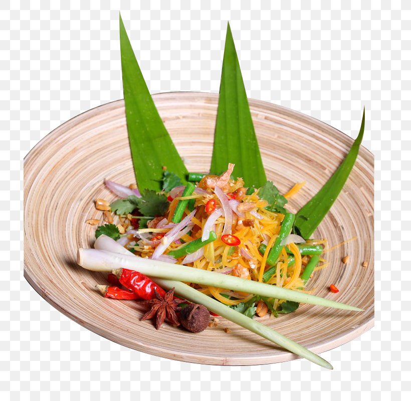 Green Papaya Salad Thai Cuisine Thai Salads Seafood, PNG, 800x800px, Green Papaya Salad, Asian Food, Chili Pepper, Cuisine, Dish Download Free