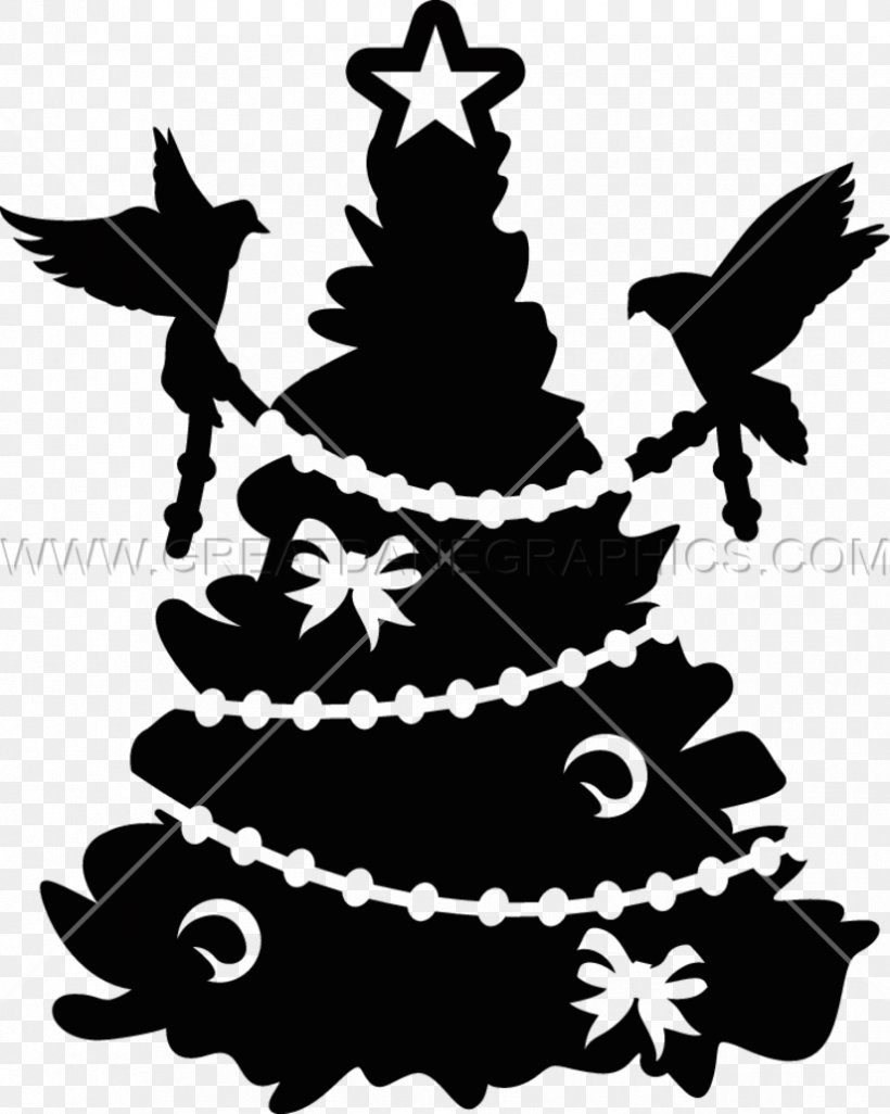 Fir Christmas Ornament Spruce Christmas Tree Silhouette, PNG, 825x1033px, Fir, Black, Black And White, Branch, Christmas Download Free