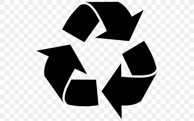 Recycling Symbol Paper Recycling, PNG, 512x512px, Recycling Symbol, Black, Black And White, Icon Design, Logo Download Free