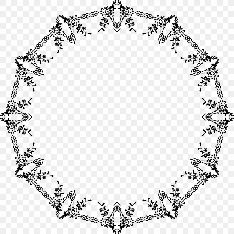 Borders And Frames Clip Art, PNG, 2308x2308px, Borders And Frames, Area, Black And White, Body Jewelry, Branch Download Free