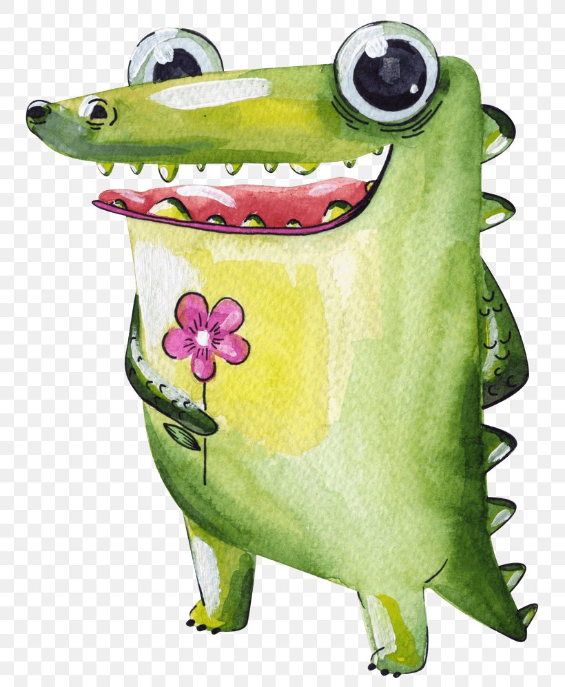 Crocodile Alligators Watercolor Painting Cuteness Illustration, PNG, 804x997px, Crocodile, Alligators, Amphibian, Animal, Animation Download Free