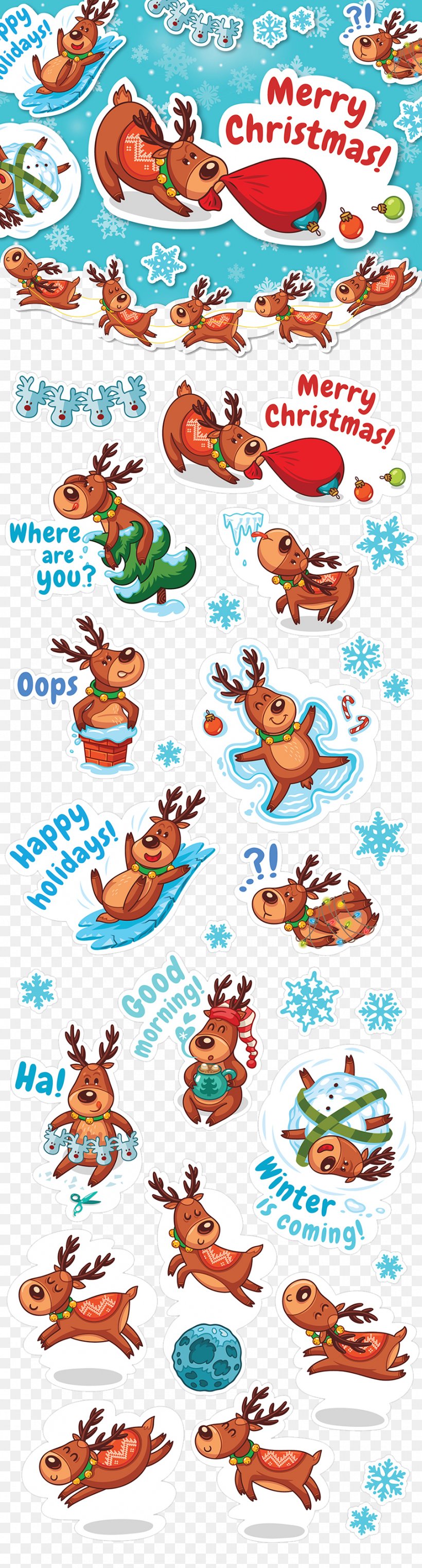 Reindeer Santa Claus Christmas Illustration, PNG, 900x3346px, Cartoon, Animal, Area, Character, Clip Art Download Free