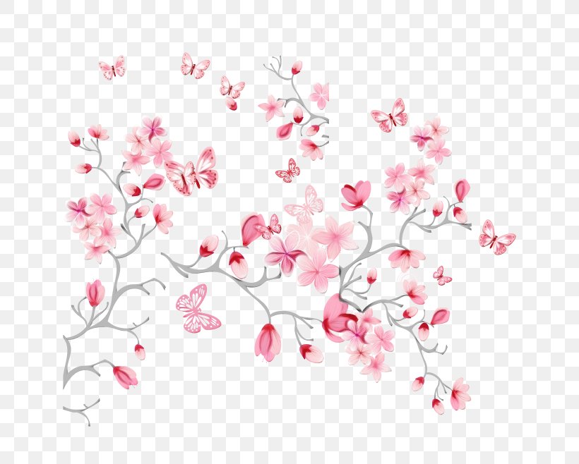 Watercolor Floral Background, PNG, 658x658px, Watercolor, Blossom, Botany, Branch, Cherry Blossom Download Free