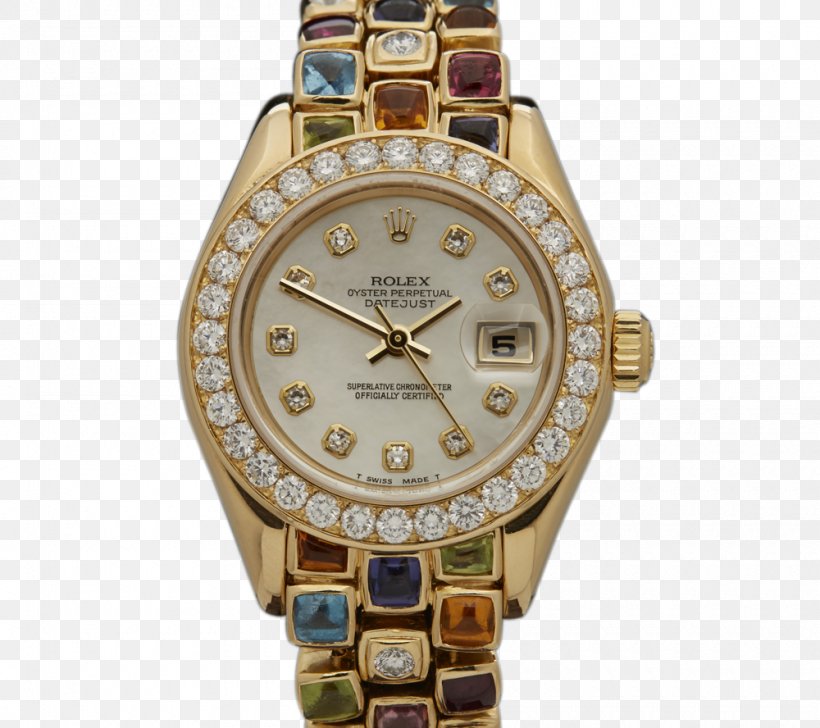 Watch Rolex Gold Gemstone Strap, PNG, 1000x888px, Watch, Bling Bling, Blingbling, Brand, Clock Download Free
