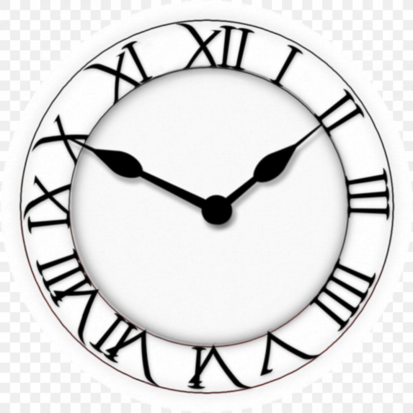 Clock Face Watch Clip Art, PNG, 980x980px, Clock, Area, Black And White, Clock Face, Furniture Download Free