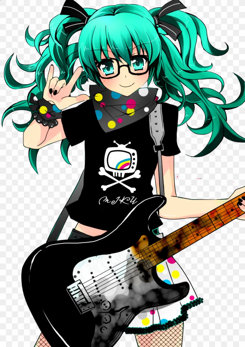 Hatsune Miku And Future Stars: Project Mirai Character Guitar Vocaloid, PNG, 900x1273px, Watercolor, Cartoon, Flower, Frame, Heart Download Free
